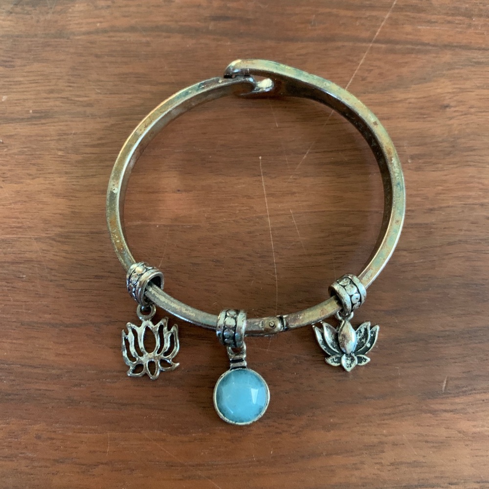 Lucky Brand gold charm bangle bracelet